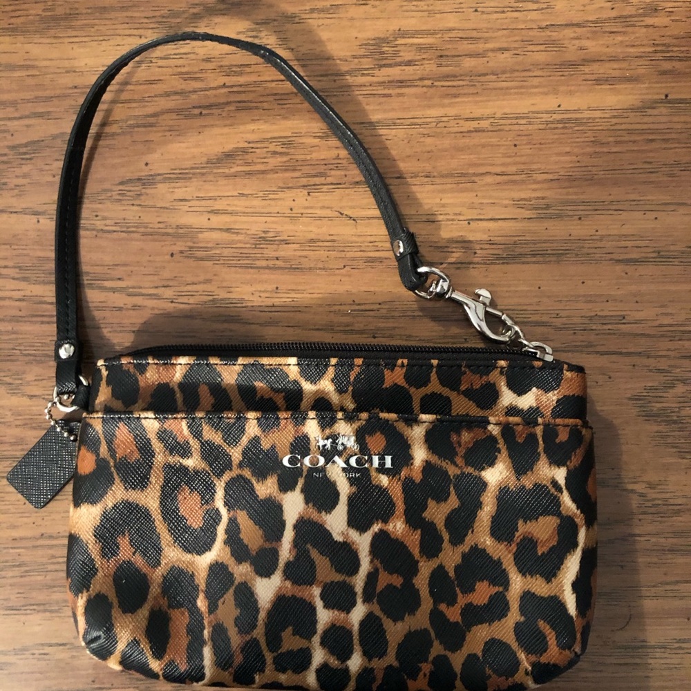 Coach Cheetah print wristlet